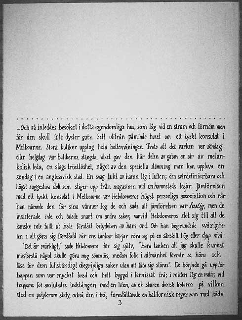 Jan Svenungssons Hebdomeros av Giorgio de Chirico, page 3