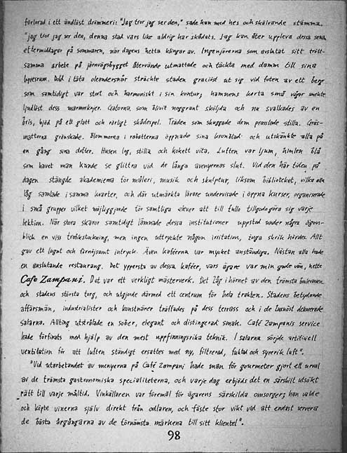 Jan Svenungssons Hebdomeros av Giorgio de Chirico, page 98