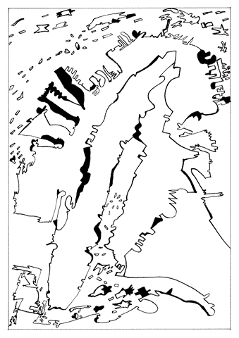 Jan Sevnungsson – Psycho-Mapping Scandinavia; individual drawings