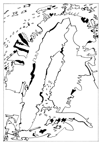 Jan Sevnungsson – Psycho-Mapping Scandinavia; individual drawings