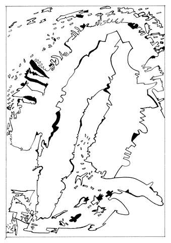 Jan Sevnungsson – Psycho-Mapping Scandinavia; individual drawings