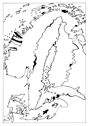 Jan Sevnungsson – Psycho-Mapping Scandinavia; individual drawings