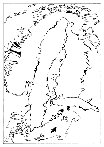 Jan Sevnungsson – Psycho-Mapping Scandinavia; individual drawings