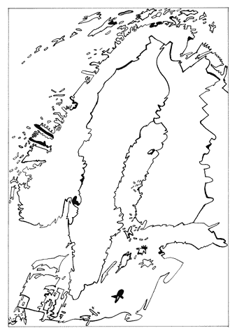 Jan Sevnungsson – Psycho-Mapping Scandinavia; individual drawings
