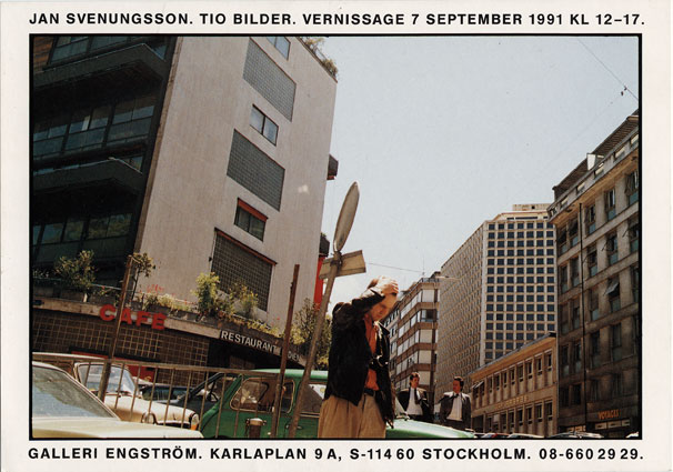 Jan Svenungsson: invitation card for 10 bilder at Galleri Engström, Stockholm 1991